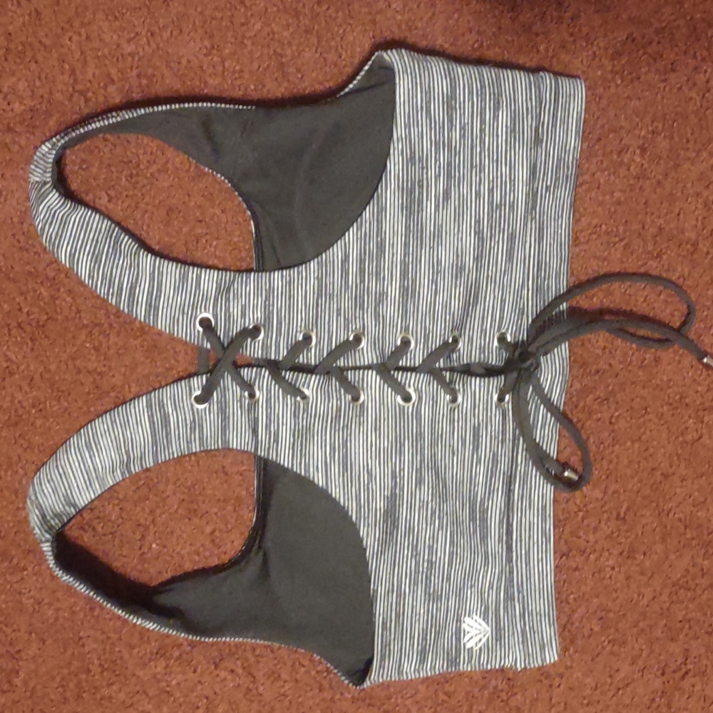 "Forever 21" brand. Lace up in back sport bra. Size L.